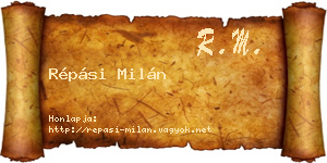 Répási Milán névjegykártya